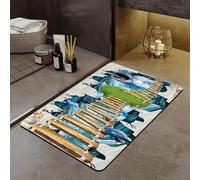 acsewater 3D Visuel Pont Suspendu Piège Diatomite Tapis de Bain Absorbant Vite Séchant Anti-Dérapant Salle de Bain Entrée