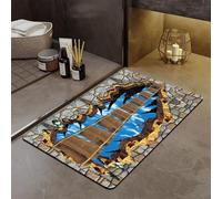 acsewater 3D Visuel Pont Suspendu Piège Diatomite Tapis de Bain Absorbant Vite Séchant Anti-Dérapant Salle de Bain Entrée