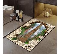 acsewater 3D Visuel Pont Suspendu Piège Diatomite Tapis de Bain Absorbant Vite Séchant Anti-Dérapant Salle de Bain Entrée