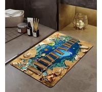 acsewater 3D Visuel Pont Suspendu Piège Diatomite Tapis de Bain Absorbant Vite Séchant Anti-Dérapant Salle de Bain Entrée
