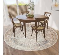 acsewater Grands Tapis de Salle à Manger Ø 180 cm Rond Tapis Vintage Traditionnel pour Table à Manger pour la Maison