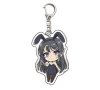 acsewater Rascal Does Not Dream of Bunny Girl Senpai Porte-clés Mai Sakurajima Acrylique Porte-clés Mai Sakurajima Décoration Cosplay Acrylique Double Couche Transparent Durable Accessoires