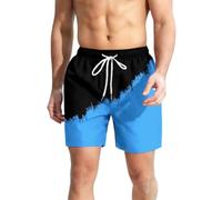 acsewater Short de Surf Graphique pour Homme Design Goutte Couleur Bloc Short de Planche Décontracté pour Streetwear Sorties d'Été