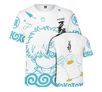acsewater Summer New Gintama 3D Top Ippo Digital Personality Short Sleeved T-Shirts Anime Gintoki Sakata Costume Gintama Elizabeth T-Shirt