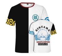 acsewater Summer New Gintama 3D Top Ippo Digital Personality Short Sleeved T-Shirts Anime Gintoki Sakata Costume Gintama Elizabeth T-Shirt