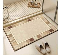 acsewater Tapis de Bain à Motif Géométrique Beige Antidérapant Absorbant Abrazif Facile à Nettoyer Tapis de Porte de Toilette pour Home
