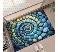 acsewater Tapis de Bain Crystal Velvet 3D Spirale Pierre Sèche Rapide Absorbant Anti-Dérapant Tapis de Sol pour Entrée Badezimmer