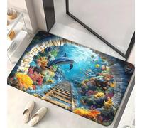 acsewater Tapis de Bain Trap 3D Illusion Anti-Dérapant Super Absorbant Facile à Nettoyer Crystal Velvet Tapis de Sol pour Entrée Badezimmer Décor