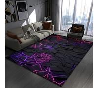 acsewater Tapis de Chaise Gaming 3D Illusion Neon Lines Illusion d'optique, Chambre de Gamer, Salle e-Sport, Protection de Sol pour Bureau, Tapis antidérapant