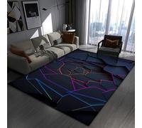 acsewater Tapis de Chaise Gaming 3D Illusion Neon Lines Illusion d'optique, Chambre de Gamer, Salle e-Sport, Protection de Sol pour Bureau, Tapis antidérapant