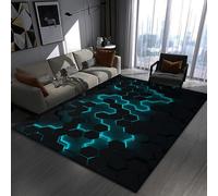 acsewater Tapis de Chaise Gaming 3D Illusion Neon Lines Illusion d'optique, Chambre de Gamer, Salle e-Sport, Protection de Sol pour Bureau, Tapis antidérapant