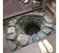 acsewater Tapis Illusion d'Optique 3D Étang à Eau Claire, Tapis 3D Illusion Paillasson Extérieur Entrée Personnalisé Étanche pour Salon Jardin