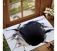 acsewater Tapis Illusion d'Optique 3D Fissure Ciment, Tapis 3D Illusion Paillasson Extérieur Entrée Personnalisé Antidérapant Étanche pour Maison
