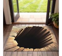 acsewater Tapis Illusion d'Optique 3D Fissure Glace Bleue, Tapis 3D Illusion Paillasson Extérieur Entrée Personnalisé Antidérapant pour Entrée