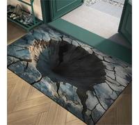acsewater Tapis Illusion d'Optique 3D Fontaine Étang, Tapis 3D Illusion Paillasson Extérieur Entrée Personnalisé Lavable pour Salon