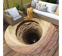 acsewater Tapis Rond 3D à Illusion d'Optique avec Effet de Trou Réaliste en Velours Cristal Doux Antidérapant à Dos à Picots Lavable pour Salon Chambre Couloir Entrée