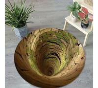 acsewater Tapis Rond 3D à Illusion d'Optique avec Effet de Trou Réaliste en Velours Cristal Doux Antidérapant à Dos à Picots Lavable pour Salon Chambre Couloir Entrée