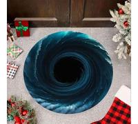 acsewater Tapis Rond 3D Trompe l'Œil avec Effet de Profondeur Réaliste en Velours Cristal Doux Antidérapant à Dos à Picots Lavable pour Salle de Bain Entrée