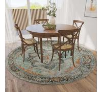 acsewater Tapis Rond Lavable Fin Ø 80 cm orientaux pour Chambre à Coucher entrée, Tapis Traditionnel Non Pelucheux pour Salon Table Basse Cuisine