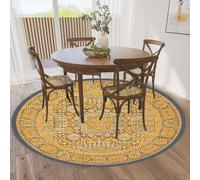 acsewater Tapis Rond pour Salon Ø 120 cm Tapis antidérapant pour Cuisine Table Basse Lavable et Fin