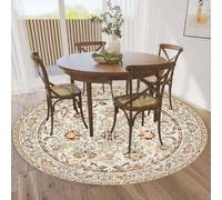 acsewater Tapis Rond pour Salon Ø 120 cm Tapis antidérapant pour Cuisine Table Basse Lavable et Fin