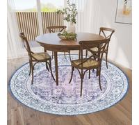 acsewater Tapis Rond pour Salon Ø 120 cm Tapis antidérapant pour Cuisine Table Basse Lavable et Fin