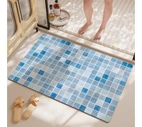 acsewater Tappeto per Bagno a Motivo Mosaico Antiscivolo Assorbente a Asciugatura Rapida Tagliabile Abrasione Resistente