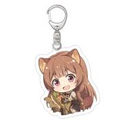 acsewater The Rising of the Shield Hero Keychian Anime Keyring Pendant Raphtalia & Naofumi Keyring Backpack Car Key Decoration Gift