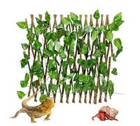 Acsist Jouet d'escalade pour reptile, ermite, crabe, 40 cm, petites feuilles persistantes, extensible, rétractable, en plastique, treillis de simulation, haie, clôture, aquarium, décoration avec