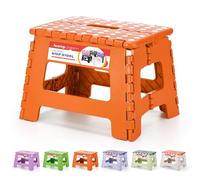 ACSTEP Marchepied pliable de 22,9 cm, capacité de 136,1 kg, marchepied pliable en plastique pour enfants et adultes, tabouret pliable adapté pour la cuisine, marchepied avec poignée, petit marchepied