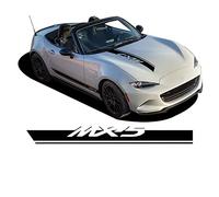 ACSUZ Auto Autocollants Stickers, pour Mazda MX5 NA NB NC ND Car Hood Sticker Decals Personnalisable Accessories Decoration Styling,Black