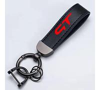 ACSUZ Voiture Porte-clés, pour KIA GT GTLINE Forte Ceed Car Key Chain Personnalisé KeyRings Styling Grand Cadeaux with Logo Accessoires,Red-A