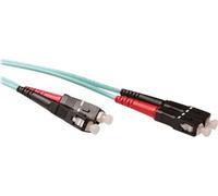 ACT 0.5 meter LSZH Multimode 50/125 OM3 fiber patch cable duplex with SC connectors SC/SC 50/125 DUP OM3 0,50M (RL3600)