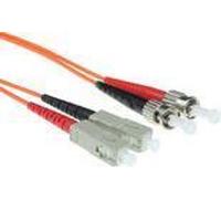 ACT 1.5 meter LSZH Multimode 50/125 OM2 fiber patch cable duplex with SC and ST connectors