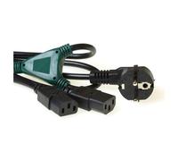 ACT 230V splitcable schuko male - 2 x C13 1.2 m Noir 1,2 m