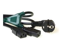 ACT 230V splitcable schuko male - 2 x C13 Noir 1 m