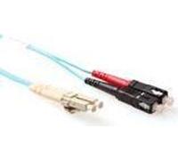 ACT 25 meter LSZH Multimode 50/125 OM3 fiber patch cable duplex with LC and SC connectors LC/SC 50/125 DUP, OM3 25.00M (RL8625)