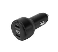 ACT AC2210 Allume-Cigare USB-C 95 W (2 x USB-C) - 65 W + 30 W PD 3.0 PPS GaNFast, Quick Charge 5, Adaptateur de Charge Rapide de Voiture 12 V/24 V pour Ordinateur Portable/MacBook, iPhone, iPad