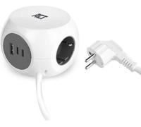 ACT AC2420 Rallonge 1,5 m 3 sorties AC Intérieur Blanc (AC2420)