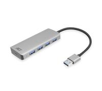 ACT AC6121 Hub USB 3.0 4 Ports USB 3.2 5 Gbps, Port d'alimentation USB-C en Option, Plug & Play, pour PC/Ordinateur Portable