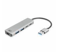 ACT AC6125 hub & concentrateur USB 3.2 Gen 1 (3.1 Gen 1) Type-A 5000 Mbit/s Gris