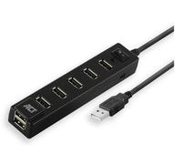 ACT Connectivity Concentrateur USB AC6215 – 7 ports USB 2.0, interrupteur marche/arrêt, noir