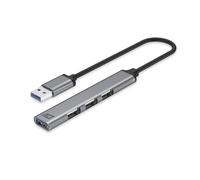 ACT AC6325 Hub USB 3.0, hub USB 4 Ports, 1 x USB 3.0 et 3 x USB 2.0, multiprise USB, boîtier en Aluminium, Longueur du câble 18 cm, pour PC, Ordinateur Portable, Console