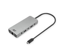 ACT AC7095 Station d'accueil USB C 6 en 1 avec boîtier en Aluminium, 8 K @ 30 Hz, HDMI, 2 Ports USB 3.0, USB Type C 100 W PD, LAN, Audio, Connexion d'un Moniteur supplémentaire à Un Ordinateur