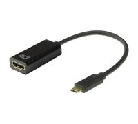 ACT AC7310 câble vidéo et adaptateur 0,15 m USB Type-C HDMI Type A (Standard) Noir