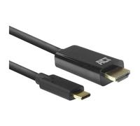 ACT AC7315 câble vidéo et adaptateur 2 m USB Type-C HDMI Type A (Standard) Noir