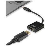 ACT AC7320 câble vidéo et adaptateur 0,15 m USB Type-C DisplayPort Noir