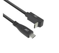 ACT AC7472 Câble coudé USB C 2 m, PD 60 W USB C Fiche coudée 90 °, droit vers le haut/bas, vitesse de données 10 Gbps, résolution vidéo 4K @ 60 Hz, câble vidéo USB type C, câble de données, câble de