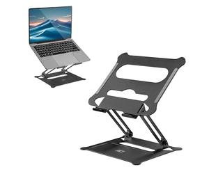 ACT AC8140 Support Pliable en Aluminium pour Ordinateur Portable, réglable en Hauteur, jusqu'à 15,6", Travail Ergonomique, léger, Noir