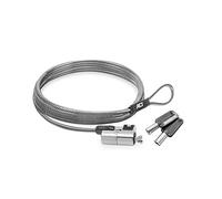 ACT AC9030 Câble de sécurité pour ordinateur portable 2 m, câble Keyed Cable, Nano Slot pour ordinateur portable, tête de serrure pivotante, serrure pour ordinateur portable HP, câble antivol portable